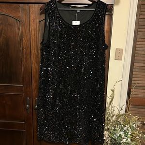 NWT black iridescent sequin mini dress